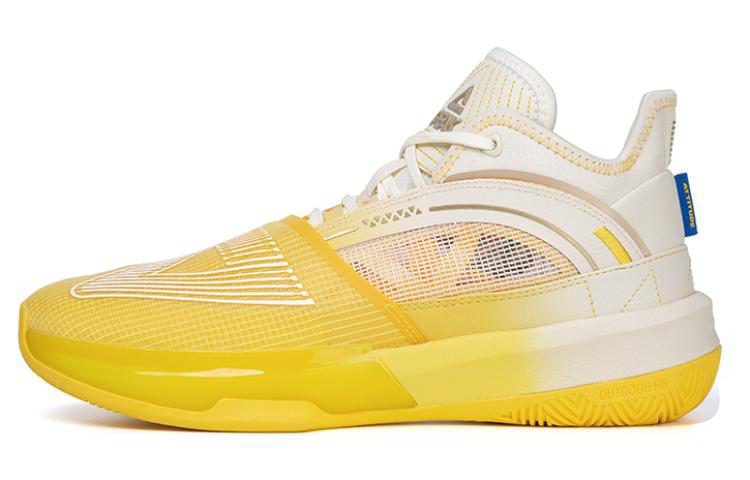 PEAK State Extremely Large Triangle 1.0 Basketball Shoes Men's Mid Top Yellow/White