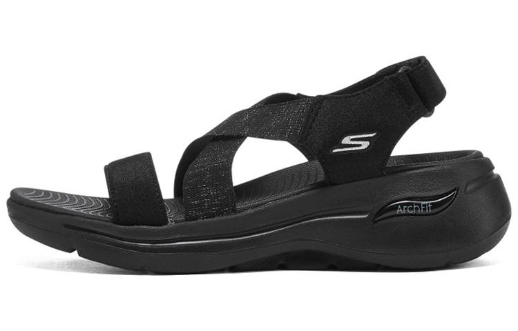 Skechers Go Walk Arch Fit Fabric Athleisure Beach Sandals Women's Black