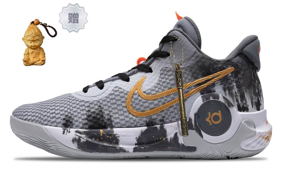 Nike Nike KD Trey 5 IX Cushioning, Wear Resistant Low top Basketball Shoes Unisex Black Gold