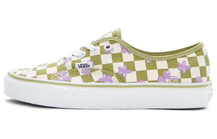Vans Authentic Wallpaper Authentic Abrasion Resistant Breathable Low top Canvas Shoes Unisex Green White