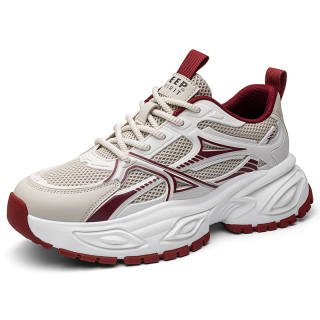 JEEP SPIRIT City Wander, Everyday Casual Commute Shoes Mesh Low top Chunky Sneakers Men's China Red