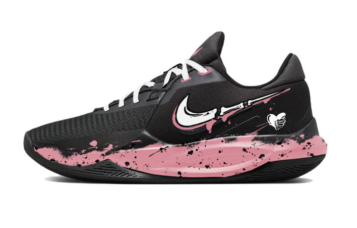 Nike Nike Precision 6 Heartfelt Connection Abrasion Resistant Abrasion Resistant Low top Basketball Shoes Men's Black Pink