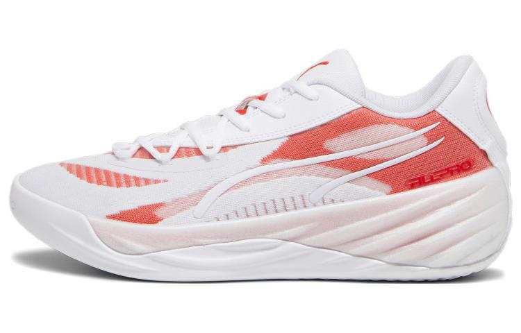 PUMA All Pro Nitro Low top Basketball Shoes Unisex White Pink