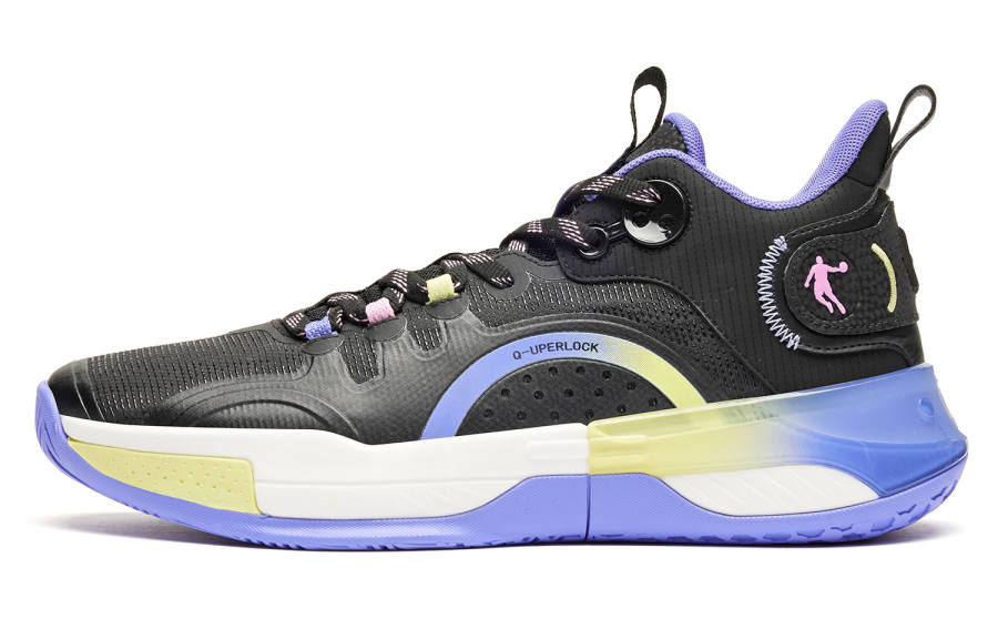 QIAODAN Shui Breathable Low top Basketball Shoes Men's Black Purple