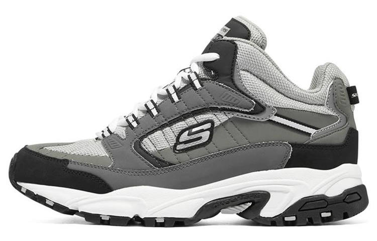 Skechers Stamina Lace Up Cushioning Abrasion Resistant Mid top Chunky Sneakers Men's Gray