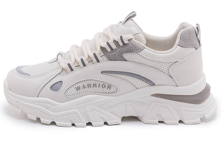 Warrior Athleisure Abrasion Resistant Low top Chunky Sneakers Unisex Beige Gray