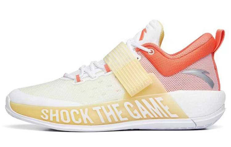 Anta Hengsao4 Textile, TPU Abrasion Resistant Breathable Low top Basketball Shoes Men's White Red