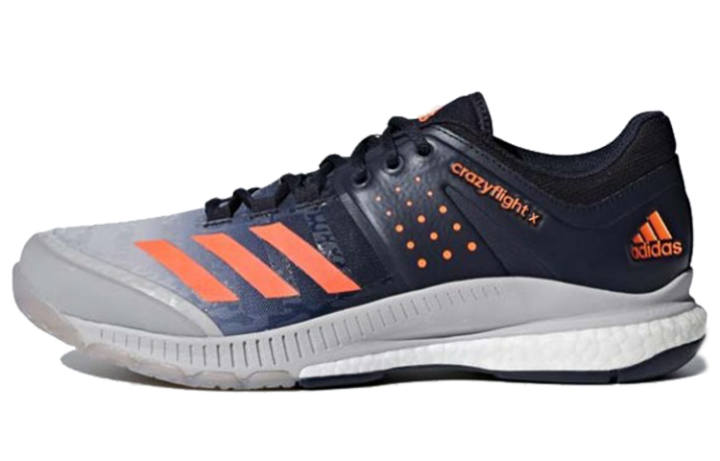 Adidas Adidas Crazyflight Volleyball Abrasion Resistant Slip Resistant Low top Training Shoes Men's Dark Blue