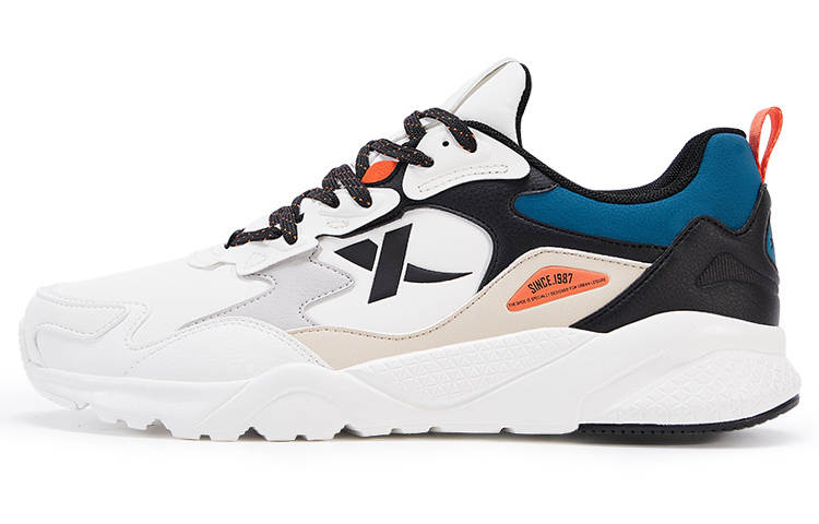 XTEP Cushioning Slip Resistant Abrasion Resistant Lightweight Low top Chunky Sneakers Men's White Black Blue