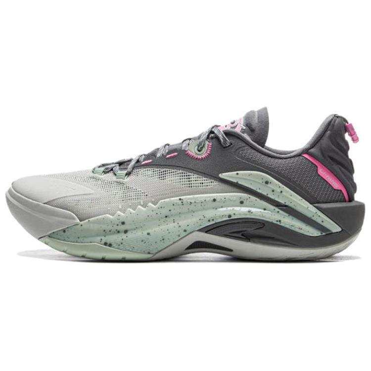 Li-Ning Li Ning Low top Outdoor Performance Basketball Shoes Men's Gray Cyan Pink