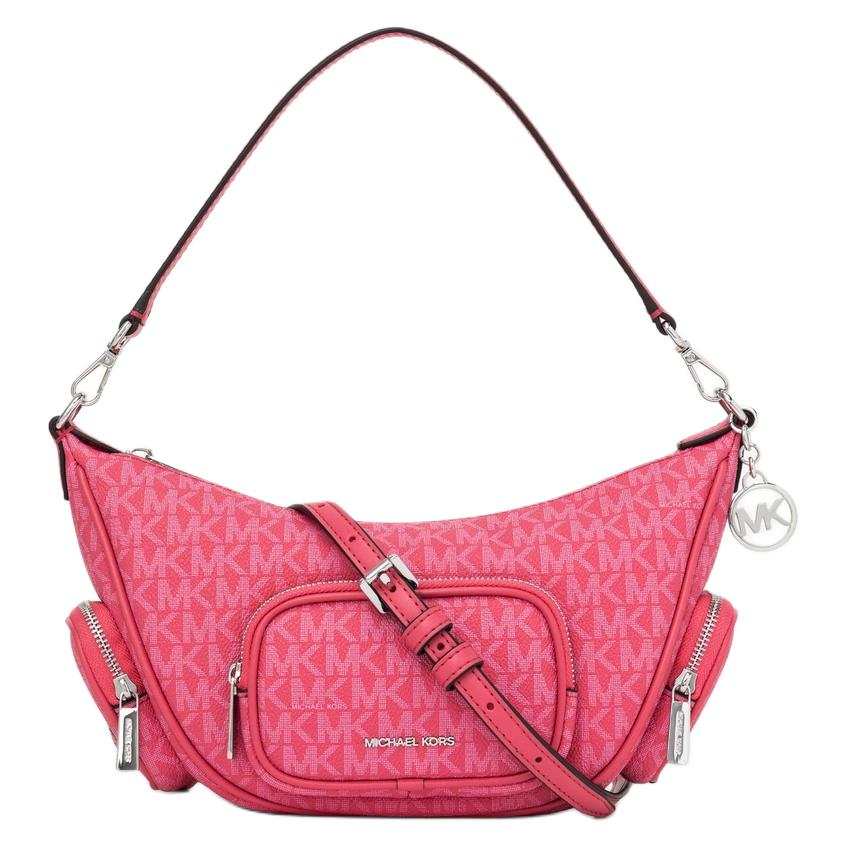 MICHAEL KORS Coated Canvas With Artificial Leather Handbag, Shoulder Bag Small Women's Hibiscus Flower