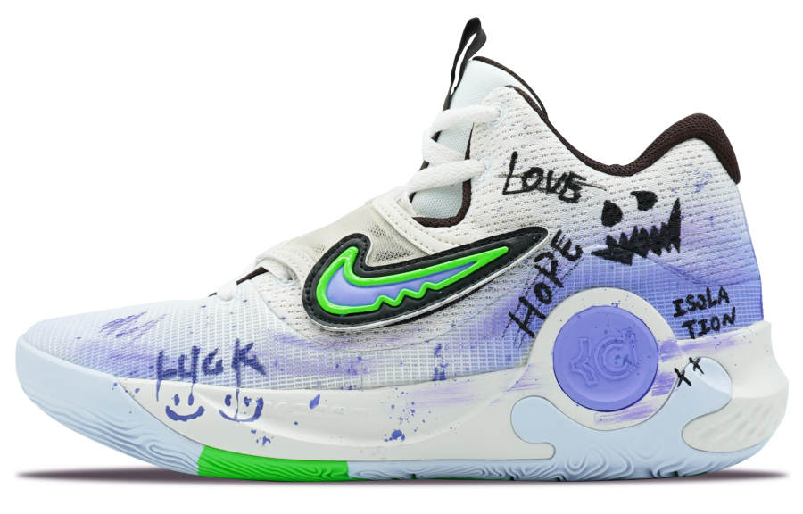 Nike Nike KD Trey 5 X Cushioning Moisture Wicking Low top Basketball Shoes Men's White Purple Green
