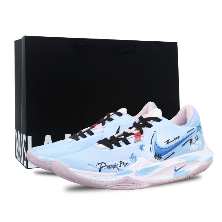 Nike Nike Precision 6 Precision 6 Mesh Cushioning Abrasion Resistant Breathable Coverage Low top Basketball Shoes Men's Blue