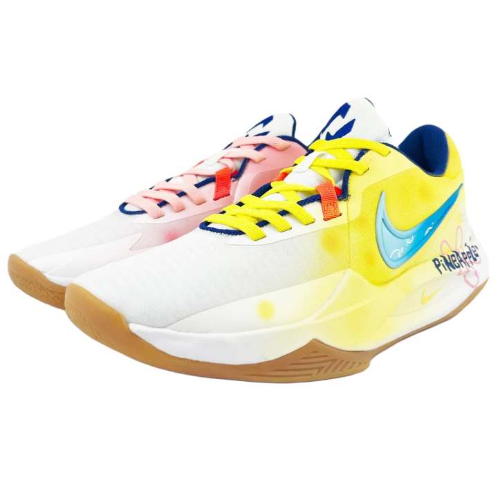 Nike Nike Precision 6 Cushioning Slip Resistant Abrasion Resistant Low top Basketball Shoes Men's Pink Yellow