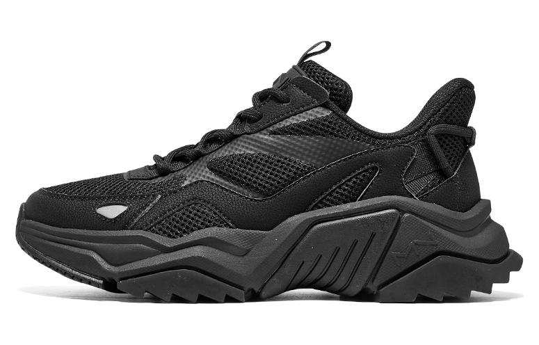Skechers Synthetic Leather, Textile Low top Chunky Sneakers Women's Black