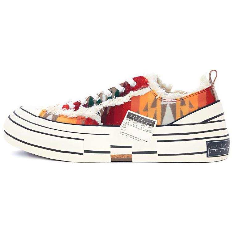 XVESSEL VESSEL G.O.P. Lows Colored Figuredstripe Low top Canvas Shoes Unisex Light Orange Green
