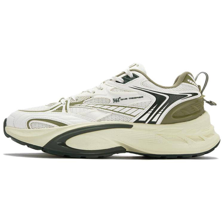 361° Cushioning Abrasion Resistant Slip Resistant Low top Chunky Sneakers Men's White Green