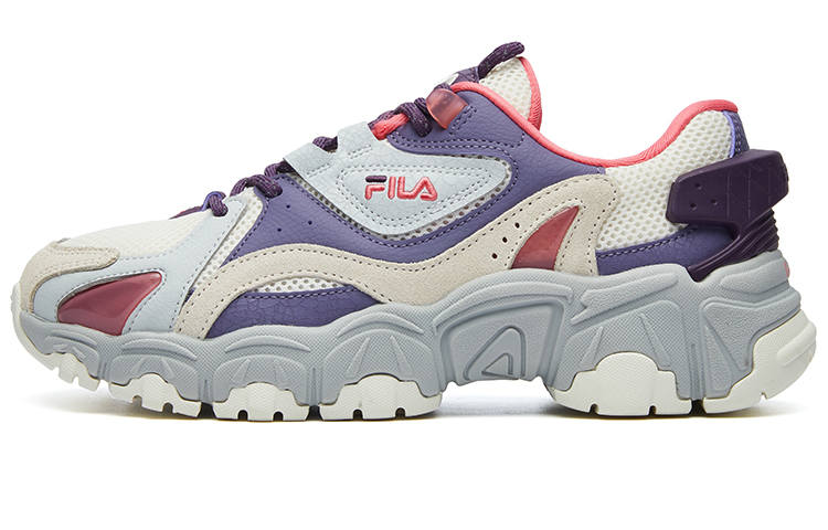 FILA FUSION Tracer Textile, Synthetic Leather Low top Chunky Sneakers Women's Beige Purple