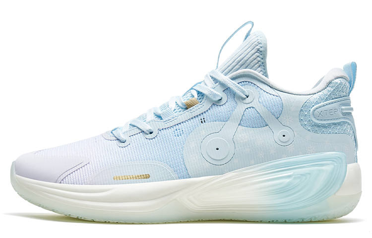 XTEP Slip Resistant Abrasion Resistant Slip Resistant Abrasion Resistant Low top Basketball Shoes Men's Blue White
