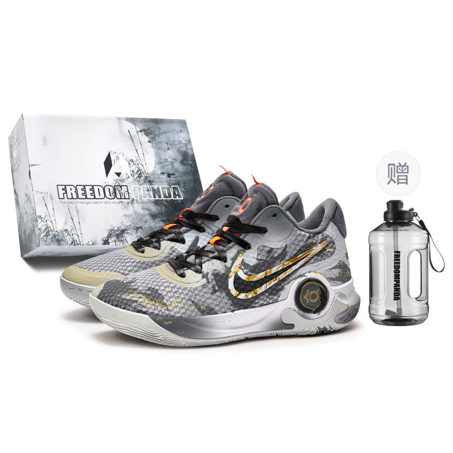 Nike Nike KD Trey 5 Cushioning Slip Resistant Abrasion Resistant Mid top Basketball Shoes Unisex Gray Black