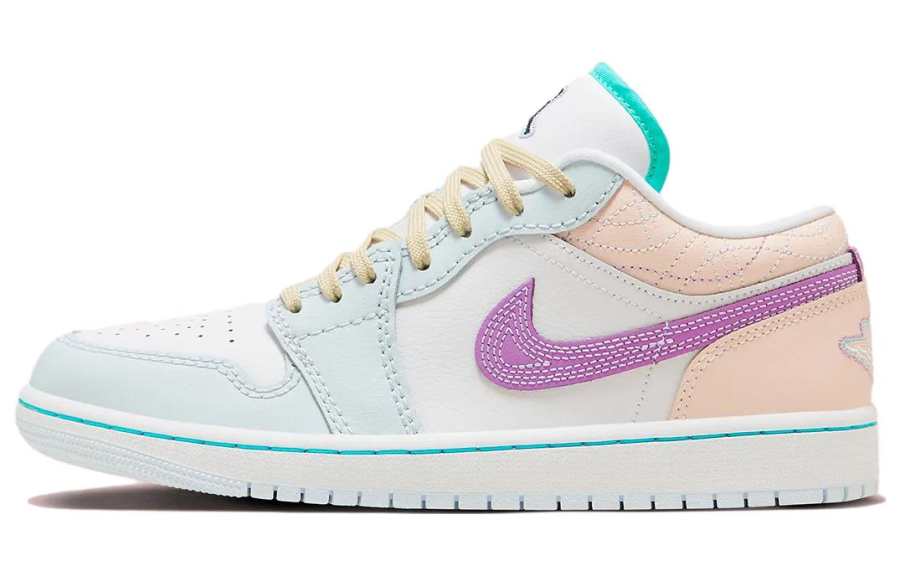 Jordan Jordan Air Jordan 1 Low Slip Resistant Low top Skateboard Shoes Men's White Blue Purple