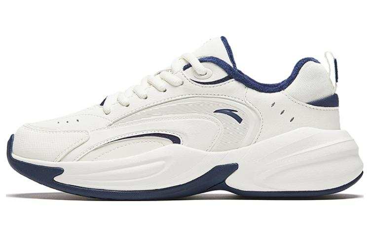 Anta ACE Vintage Run, Fleece Lined Abrasion Resistant Breathable Low top Chunky Sneakers Women's White