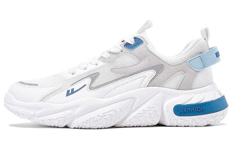 Warrior Slip Resistant Lightweight Non slip Lightweight Low top Chunky Sneakers Men's White Blue