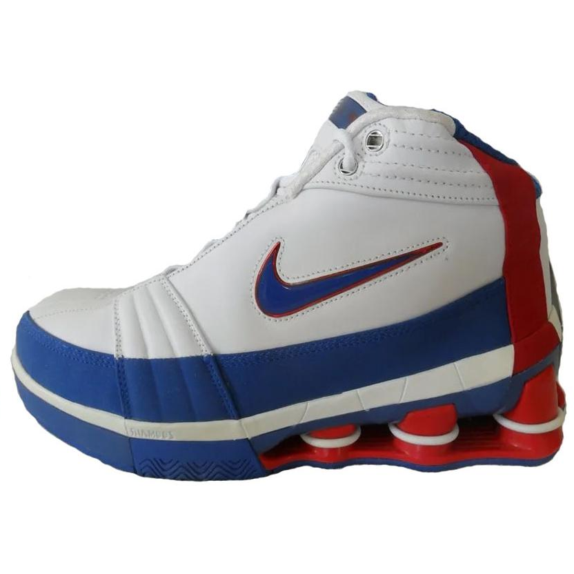 Nike Nike Shox Vc Iv Cushioning Slip Resistant Abrasion Resistant High top Basketball Shoes Men's White Blue Red