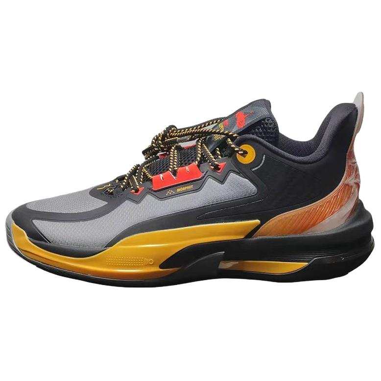 361° Cushioning Slip Resistant Cushioning Slip Resistant Low top Basketball Shoes Men's Black Gray Yellow