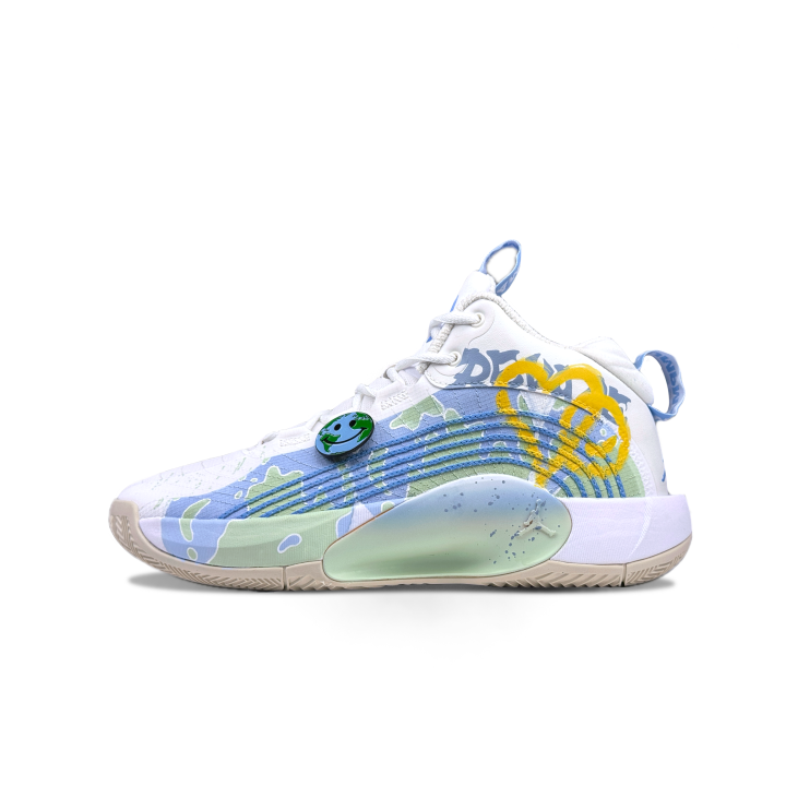 Jordan Jordan Jumpman 2021 Explosion Plan, Love Earth Cushioning, Wear Resistant Mid top Basketball Shoes Men's Blue