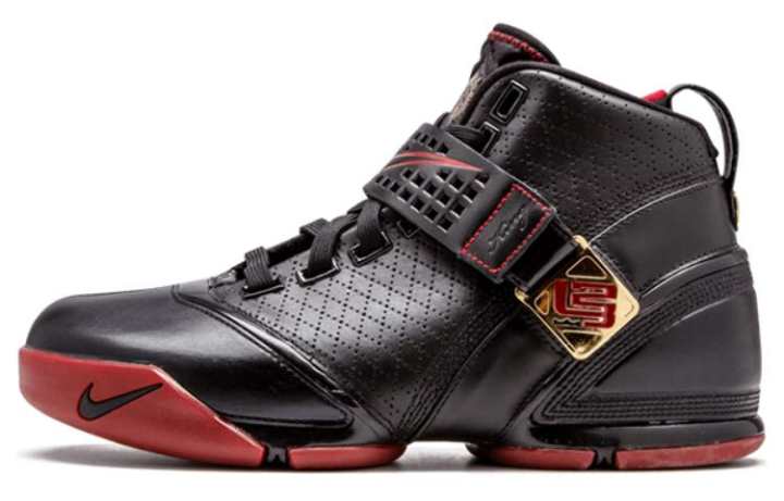 Nike Nike Lebron 5 Black Crimson Metallic Gold James 5 High top Basketball Shoes Men's Black Red