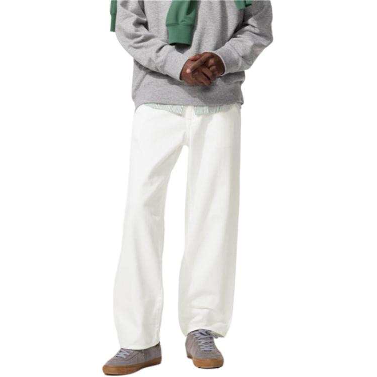 UNIQLO SS26 Jeans Men's 01 Ivory Moderate Straight Fit Pants