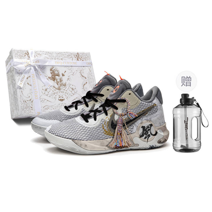 Nike Nike Trey 5 Da Vinci Custom Box Desert Slip-Resistant Breathable Cushioning Mid-Top Basketball Shoes Unisex Gray