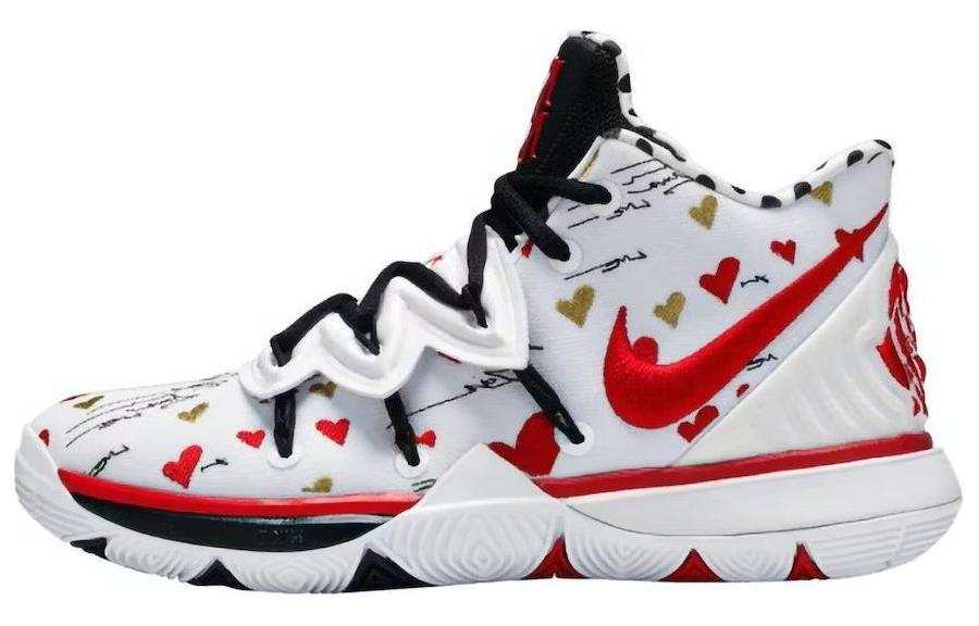 Nike Nike Kyrie 5 Slip Resistant And Breathable Low top Basketball Shoes Unisex White