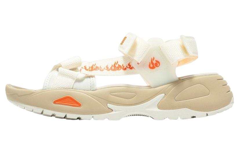 PUMA Traek Lite Gradient Flames Fabric Slip Resistant Abrasion Resistant Sports Sandals Unisex White Orange
