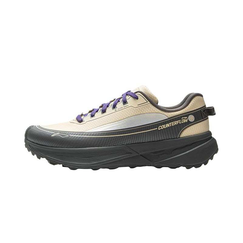 Li-Ning Li Ning Outdoor CF Tracing, Hiking Scenery TPU Low top Hiking Shoes Unisex Plain Khaki Obsidian Gray