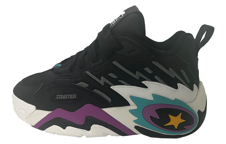 STARTER Slip Resistant Abrasion Resistant Low top Basketball Shoes Men's Black