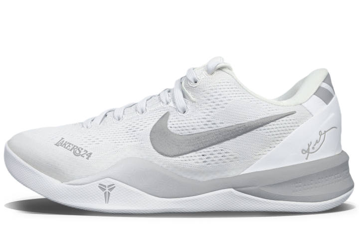 Nike Nike Kobe 8 YDCC Gray Melody Long River Cushioning Slip Resistant Abrasion Resistant Grip Low top Basketball Shoes