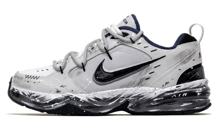 Nike Nike Air Monarch 4 Black Hole Product, Silver Guard Cushioning Abrasion Resistant Height Increasing Low top