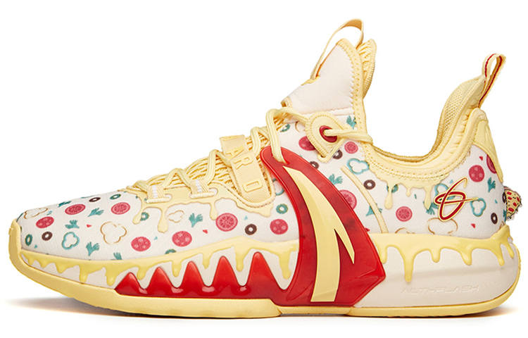 Anta GH2 Slip Resistant Abrasion Resistant Low top Performance Basketball Shoes Men's Yellow White Red