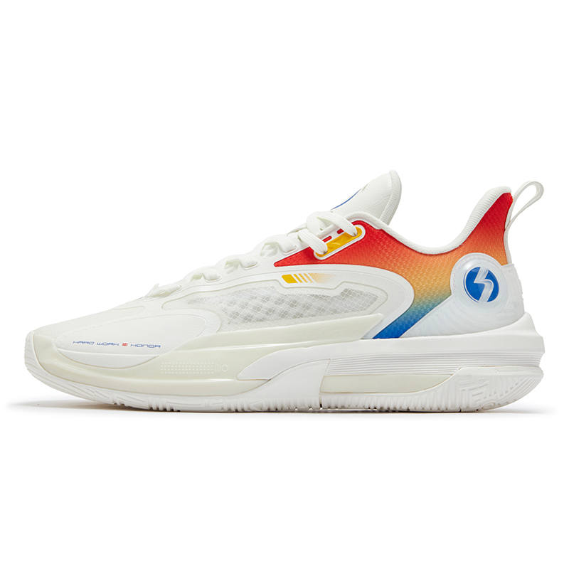 361° Slip Resistant Abrasion Resistant Low top Basketball Shoes Men's White Red