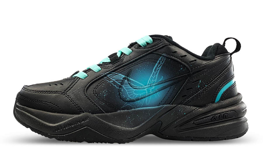Nike Nike Air Monarch 4 Slip Resistant Abrasion Resistant Low top Chunky Sneakers Unisex Black Blue