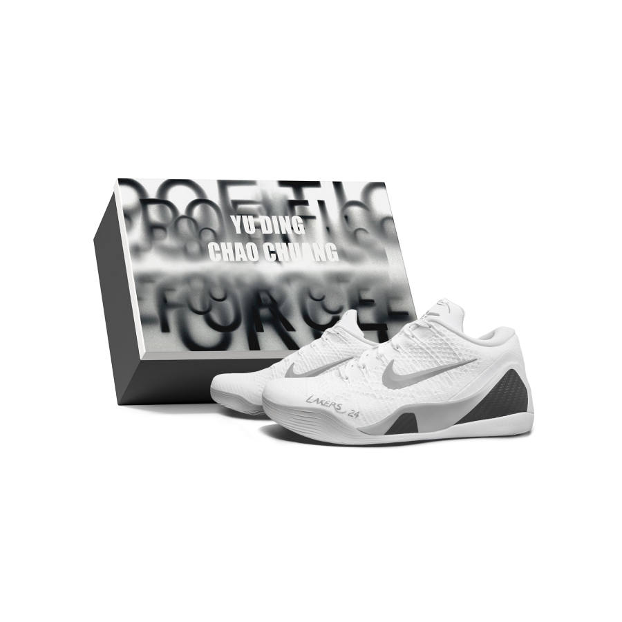 Nike Nike Kobe 9 Cushioning Slip Resistant Abrasion Resistant Low top Basketball Shoes Unisex Gray White