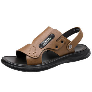 SHENNUO Beach Sandals Men's Black Brown