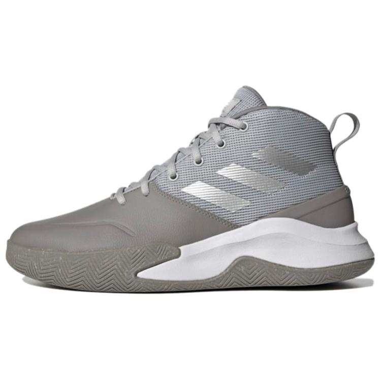 Adidas Adidas OwnTheGame Cushioning Abrasion Resistant Breathable Mid top Basketball Shoes Men's Gray