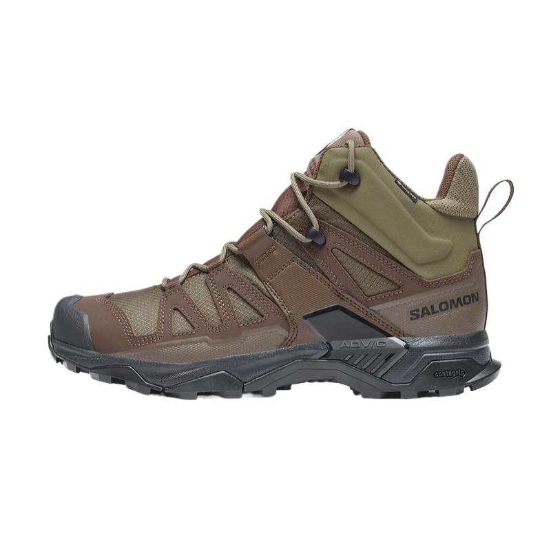 SALOMON Fabric Mid top Hiking Shoes Unisex Brown