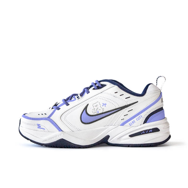 Nike Nike Air Monarch 4 Slip Resistant Abrasion Resistant Low top Chunky Sneakers Unisex White Purple