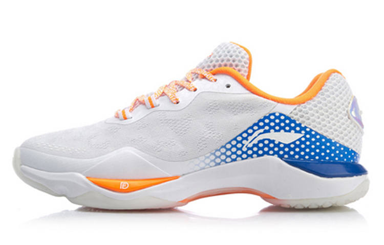 Li-Ning Li Ning Raid 2 Mesh Cushioning Abrasion Resistant Slip Resistant Low top Badminton Shoes Women's Orange White