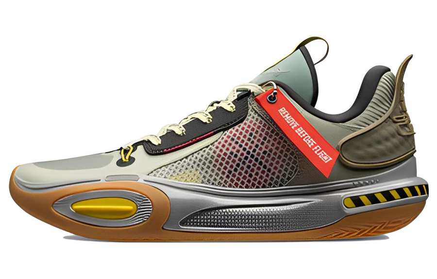 Li-Ning Li Ning All City 11 Warning Cushioning Slip Resistant Abrasion Resistant Low top Basketball Shoes Men's Blue Yellow