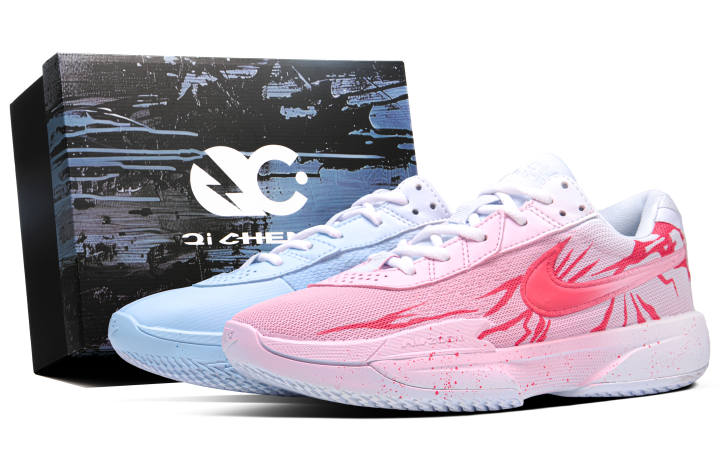 Nike Nike Air Zoom G.T. Cut Academy Pink Blue Warrior, Box Mesh, Textile Abrasion Resistant Low top Basketball Shoes Unisex